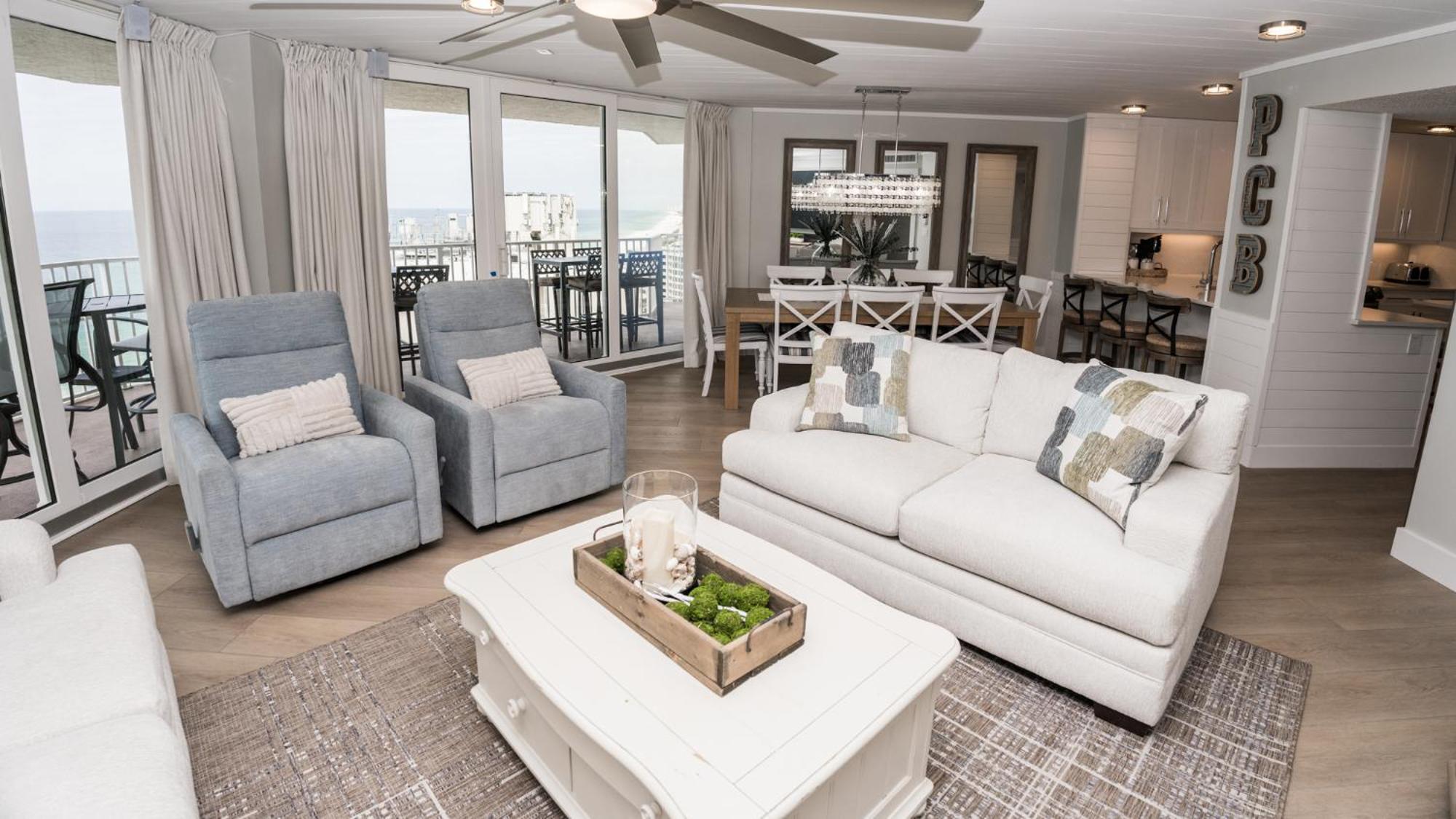 New Rental - 3Br 3Ba Corner Beachfront - 2024 Remodel - 3 Pools, Tiki Hut, Gym, Tennis Panama City Beach Buitenkant foto